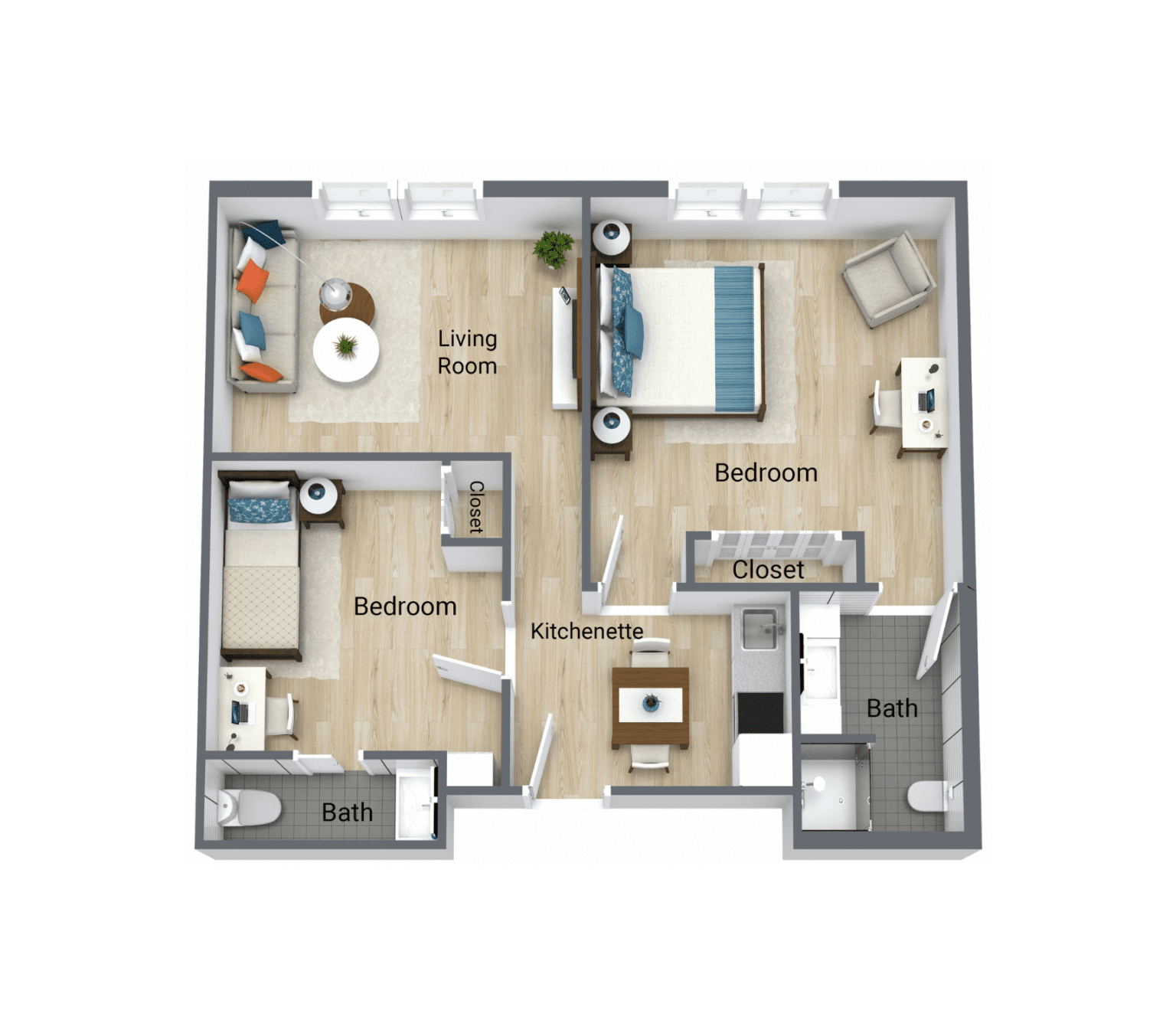2 Bedroom #1